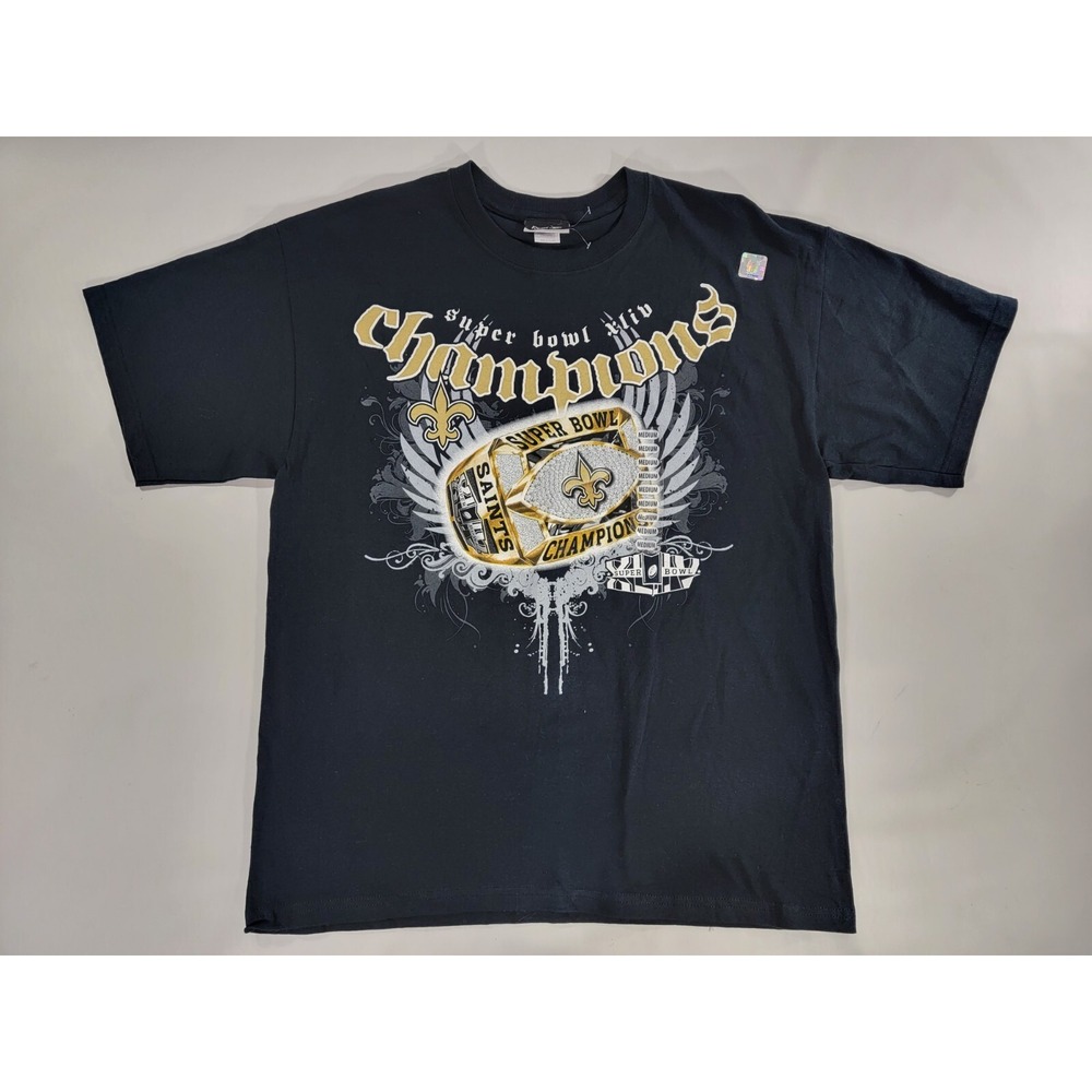 NWOT New‎ Orleans Saints NFL Super Bowl XLIV Champions T-Shirt M Drew Brees New!